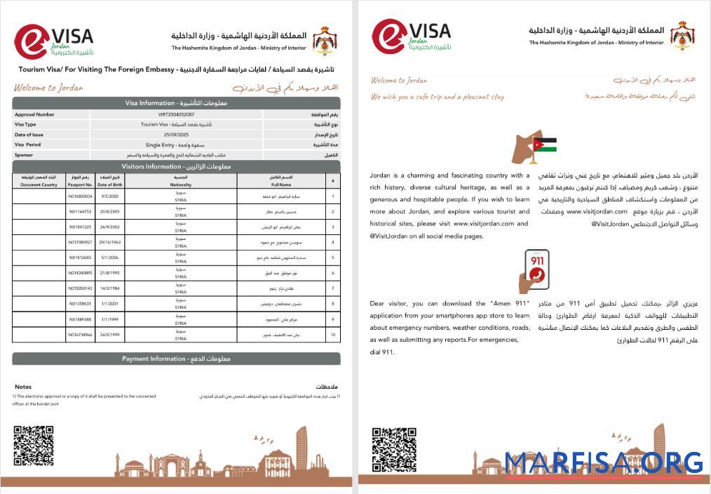 Blank Jordan e visa version 2 template